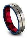 Grey Wedding Rings Set Engraved Ring Tungsten Grey Gunmetal 6mm Rings Ring - Charming Jewelers