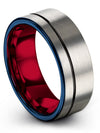 Grey Black Guys Wedding Bands Tungsten Carbide Rings Grey Ring Sets for Mens - Charming Jewelers