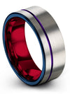 Womans Grey Engagement Bands and Wedding Band Tungsten Wedding Bands Matching - Charming Jewelers