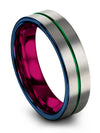 Grey Wedding Rings Set Engraved Ring Tungsten Grey Green 6mm Rings Ring - Charming Jewelers