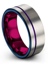 Wedding Grey Band Set for Wife and Boyfriend Tungsten Engagement Men Bands - Charming Jewelers