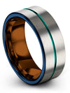 Guys Bling Rings Carbide Tungsten Wedding Bands for Guy Grey Simple Bands - Charming Jewelers