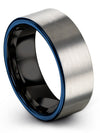 Grey Men&#39;s Anniversary Ring Set Brushed Tungsten Grey Band for Guys Mens Unique - Charming Jewelers