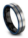 Simple Wedding Bands for Female Tungsten 6mm Bands Grey Soul Mate Bands Sixth - Charming Jewelers