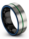 Wedding Bands Him and His Tungsten Ring Brushed Fiance and His Ring Set Small - Charming Jewelers