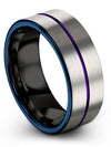 Grey Wedding Rings Female 8mm Tungsten Carbide Grey Ring Grey Plated Promise - Charming Jewelers