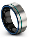 Tungsten Promise Band Ring Womans Woman Grey Tungsten Carbide Wedding Bands 8mm - Charming Jewelers