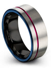 Grey Teal Line Wedding Band Grey Tungsten Carbide Ring for Guy Grey Set - Charming Jewelers
