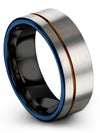 Minimalist Wedding Rings Set Tungsten Bands 8mm Couple Engraved Rings Grey Band - Charming Jewelers