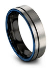 Tungsten Wedding Rings Grey Black Tungsten Ring for Guy Grooved Professor - Charming Jewelers
