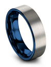 Engraved Grey Wedding Bands Tungsten Bands for Male Flat Couple Ring Set - Charming Jewelers