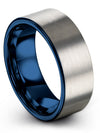 Personalized Promise Ring Brushed Grey Tungsten Rings for Male Grey Promise - Charming Jewelers