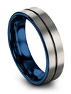 Female Promise Band 6mm Black Line Tungsten Carbide Ring Sets for Husband - Charming Jewelers