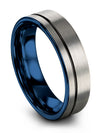 Flat Wedding Ring Tungsten Band for Guys Custom Engraved Grey Band Sets Ladies - Charming Jewelers