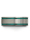 Tungsten Carbide Wedding Rings Band Grey and Teal Tungsten Rings I Promise - Charming Jewelers