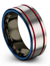 Groove Anniversary Ring Male Tungsten Band for Guy Engagement Men&#39;s Grey Ring - Charming Jewelers