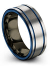 Guys 8mm Ring Band Tungsten Rings for Womans Brushed Unique Engagement Guy Band - Charming Jewelers
