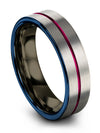 Grey Fucshia Wedding Ring Set Luxury Tungsten Rings Men&#39;s