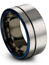 Wedding Grey Band for Male Grey Tungsten Carbide Grey Fidget Ring Present - Charming Jewelers
