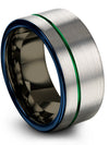 Flat Anniversary Band Matching Tungsten Ring Grey Band 10mm 12th - Silk &amp; Fine - Charming Jewelers