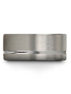 Man 10mm Grey Wedding Band Tungsten Wedding Band for His Her Day Ring Grey - Charming Jewelers