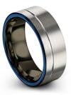 Engagement and Wedding Bands 8mm Tungsten Wedding Band Birthday Rings Grey Him - Charming Jewelers