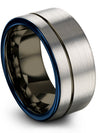 Grey Gunmetal Wedding Bands for Man Womans Tungsten Wedding Ring Polished - Charming Jewelers