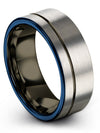 Grey Rings for Men&#39;s Wedding Bands Engravable Tungsten Ring for Ladies 8mm - Charming Jewelers