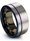 Weddings Bands Sets for Fiance and Fiance Grey Tungsten Band Grey Promise Band - Charming Jewelers