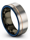 Tungsten Promise Ring Grey 18K Rose Gold Tungsten 18K Rose Gold Line Rings - Charming Jewelers