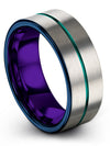 Him and Fiance Anniversary Band Set Tungsten and Grey Bands for Female Rings - Charming Jewelers
