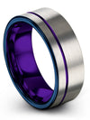 Wedding and Engagement Rings Set for Mens Tungsten Rings 8mm Solid Grey Rings - Charming Jewelers