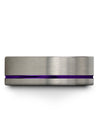 Wedding Cashier Tungsten Grey and Purple Rings Promise Band for Her Engraved - Charming Jewelers