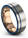 Couple Wedding Bands Set Woman Tungsten Wedding Bands Polished Her Day Band - Charming Jewelers