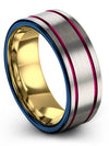 Wedding Rings Band Sets for Fiance and Fiance Tungsten Carbide Bands Men Grey - Charming Jewelers