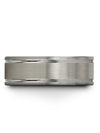 Man Striped Wedding Rings Grey Tungsten Carbide Wedding Ring for Men Couple - Charming Jewelers