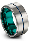 Girlfriend and Him Wedding Band Grey Tungsten Rings Band for Mens Grey Rings - Charming Jewelers