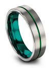 Grey Wedding Rings for Couples Engravable Tungsten Ring for Male Grey Green - Charming Jewelers