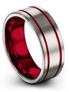 Grey Wedding Ring Set Him and Boyfriend Guys Engagement Bands Tungsten Grey Men - Charming Jewelers