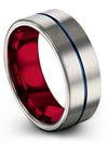 Metal Wedding Rings for Mens Grey Tungsten Wedding Band Grey Rings Grey 6th - Charming Jewelers