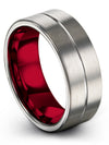 Men Plain Grey Promise Band 8mm Womans Tungsten Bands Promise Bands for Wife - Charming Jewelers