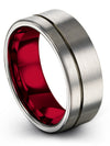 Grey Wedding Ring for Men&#39;s Tungsten Husband and Fiance Wedding Rings Sets - Charming Jewelers