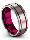 Wedding Bands for Parents Tungsten Carbide Ring Grey Gunmetal and Gunmetal Ring - Charming Jewelers