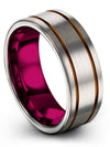 Grey Copper Mens Wedding Rings Tungsten Carbide Rings for Men Grey Rings Custom - Charming Jewelers