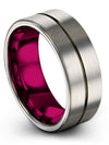 Brushed Grey Wedding Ring Men Tungsten Wedding Rings 8mm Mens Promise Ring - Charming Jewelers