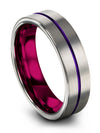 Grey Wedding Engagement Female Bands Tungsten Wedding Rings Grey Purple Wife - Charming Jewelers