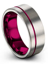 Wedding Rings Flat 8mm Lady Tungsten Band Matching Promise Ring for Couples - Charming Jewelers