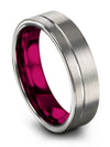 Brushed Tungsten Wedding Bands 6mm Tungsten Grey Engagement Womans Rings - Charming Jewelers