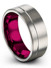 Pure Grey Band for Guys Wedding Rings 8mm Womans Tungsten Carbide Bands Husband - Charming Jewelers