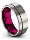 Wedding Band for Couple Grey Dainty Bands Her and Boyfriend Band Engravable - Charming Jewelers